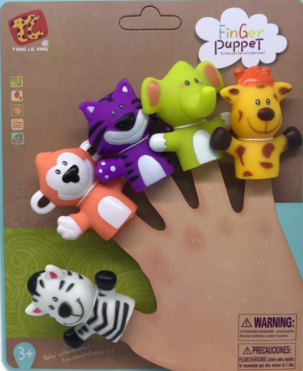 Cartoon Wild Animals Finger Puppets (5137)
